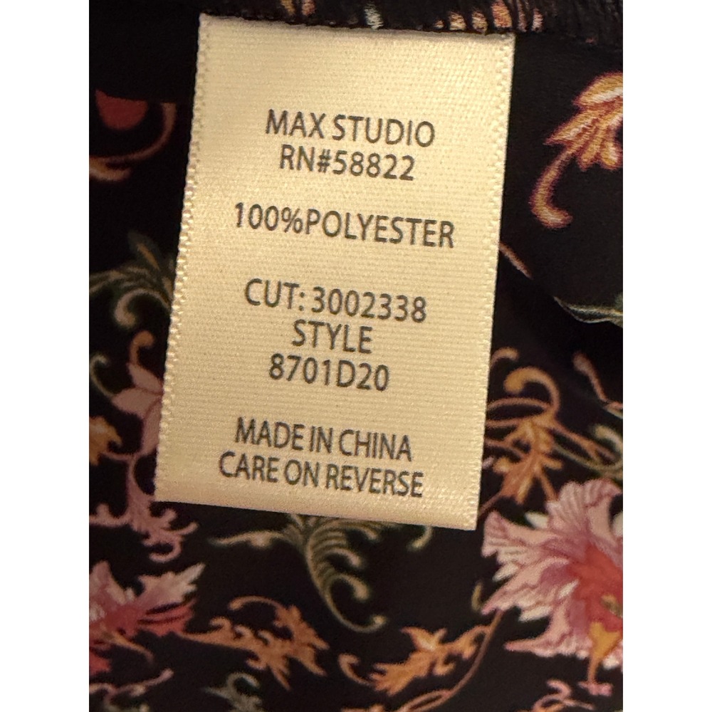 Max Studio Womens Large Black Floral Paisley Open Front Kimono Cardigan - Picture 4 of 11